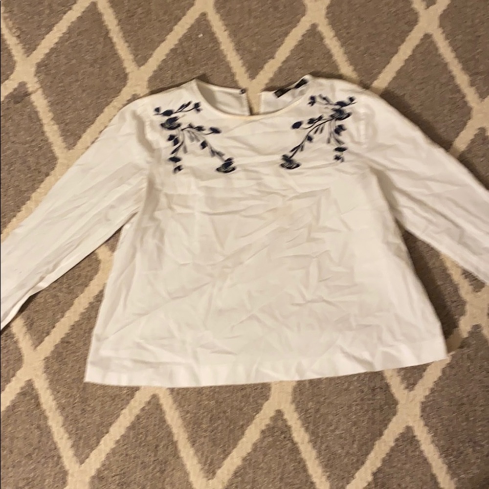 White Floral Blouse